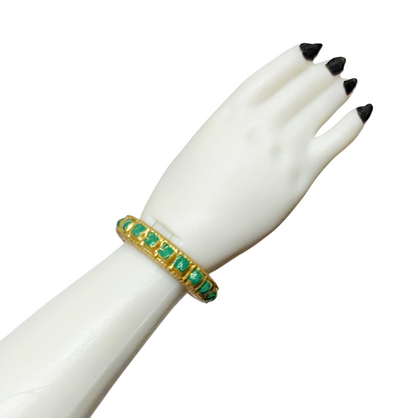 Rainbow High Jewel Richie Doll Replacement Gold & Green Bangle Bracelet (B)