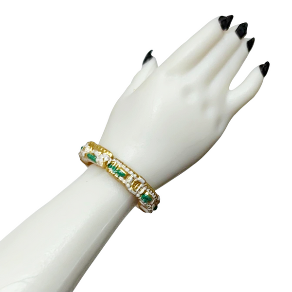 Rainbow High Jewel Richie Doll Replacement Gold & Green Bangle Bracelet (A)