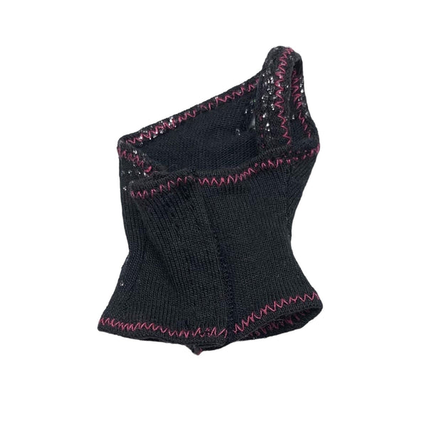 Barbie & Friends Doll Size Black With Pink Zig Zag Trim Starburst Print Shirt