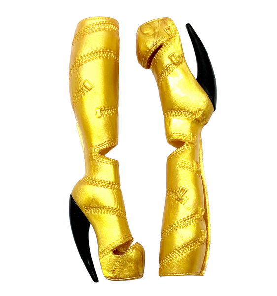 Monster High Music Festival Clawdeen Wolf Doll Replacement Tall Gold Boots Shoes