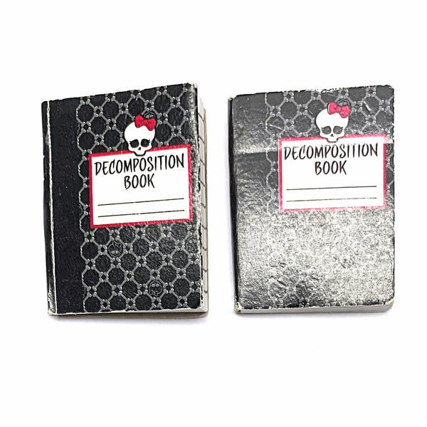 Monster High Doll Size Decomposition Notebooks Set Of 2x Black Books