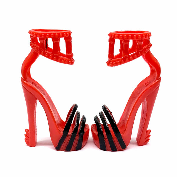 Monster High Gloom Beach Ghoulia Yelps Doll Replacement Red & Black Shoes