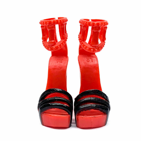 Monster High Gloom Beach Ghoulia Yelps Doll Replacement Red & Black Shoes