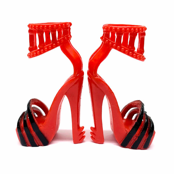 Monster High Gloom Beach Ghoulia Yelps Doll Replacement Red & Black Shoes
