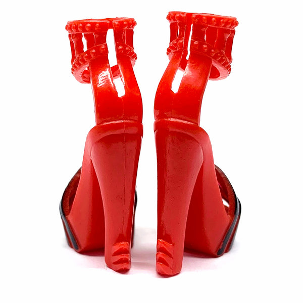 Monster High Gloom Beach Ghoulia Yelps Doll Replacement Red & Black Shoes