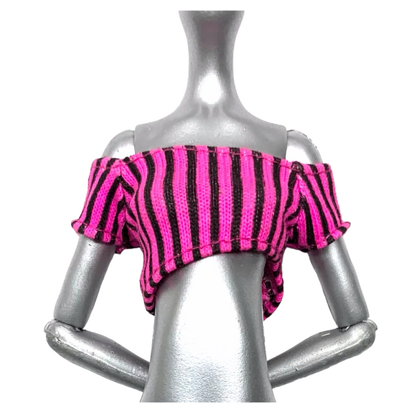 Monster High Gloom Beach Clawdeen Wolf Doll Outfit Replacement Pink Crop Top Shirt