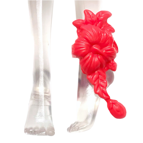 Monster High Gloom & Bloom Jane Boolittle Doll Replacement Left Leg Red Flower Part