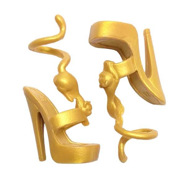 Monster High Scaris Cleo De Nile Doll Replacement Gold Cat Heels Shoes