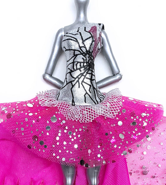 Monster High Friday 13th Catty Noir Doll Replacement Pink & Silver Dress