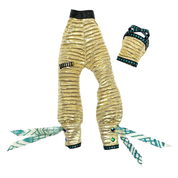 Monster High Haunt Couture Collector Cleo De Nile Doll Replacement Gold Pants & Shirt Set