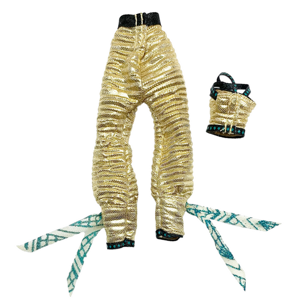 Monster High Haunt Couture Collector Cleo De Nile Doll Replacement Gold Pants & Shirt Set