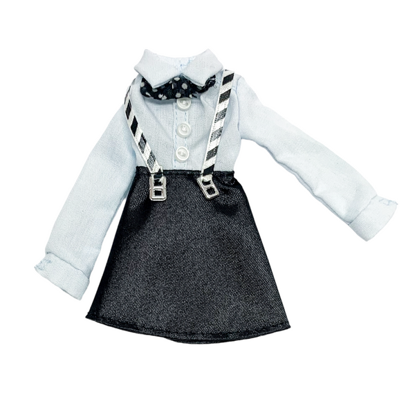 Bratz Doll Fashion Pack Outfit Replacement Black & Blue Suspender Skirt Style Dress