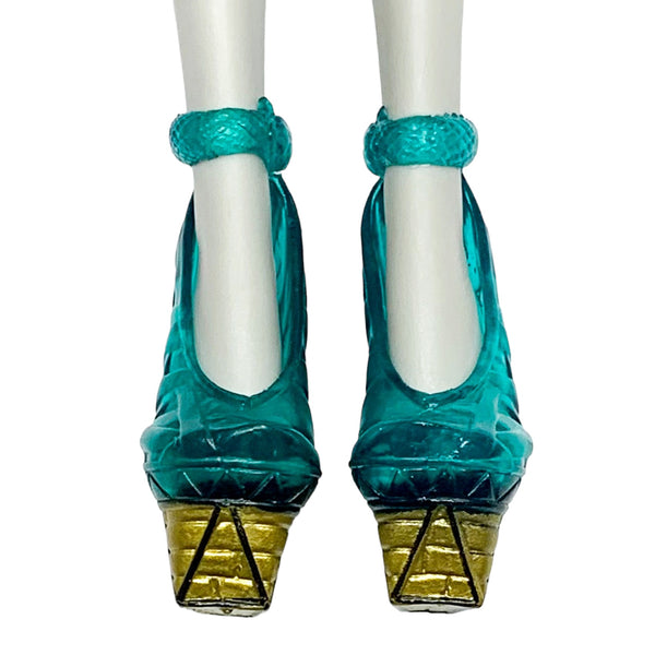 Monster High Ghouls Rule Cleo De Nile Doll Replacement Teal & Gold Shoes