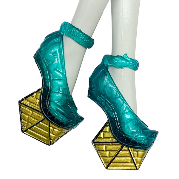 Monster High Ghouls Rule Cleo De Nile Doll Replacement Teal & Gold Shoes