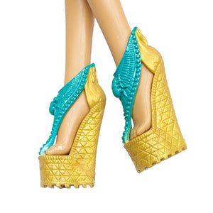 Monster High Scaris Cleo De Nile Doll Replacement Gold & Teal Shoes