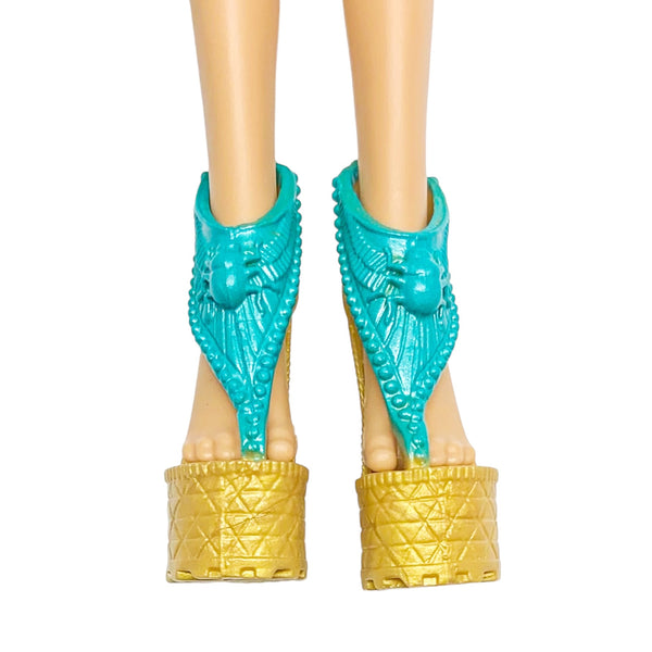 Monster High Scaris Cleo De Nile Doll Replacement Gold & Teal Shoes