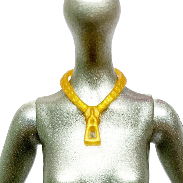 Monster High Scaremester Clawdeen Wolf Doll Replacement Gold Zipper Style Necklace