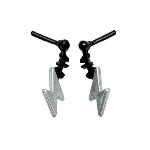 Monster High Day At The Maul Frankie Stein Doll Replacement Black Lightning Bolt Earrings