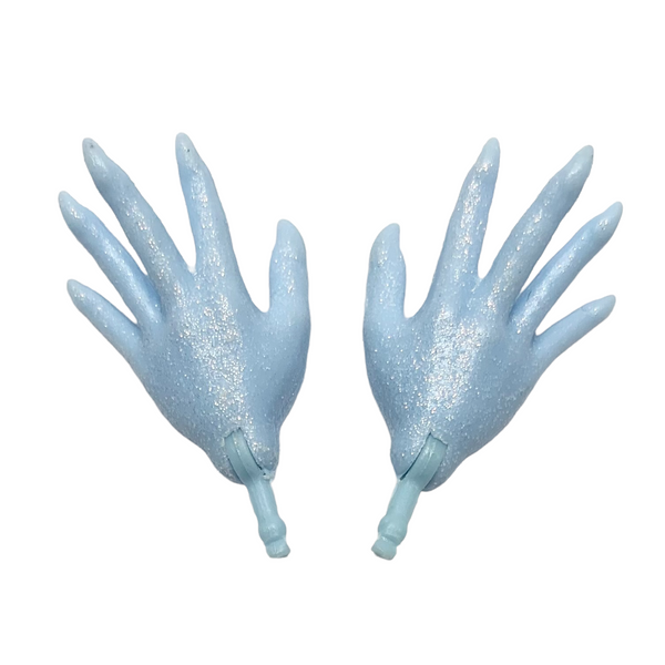 Monster High Abbey Bominable Doll Arm Parts Replacement Blue Glitter Pair Of Hands