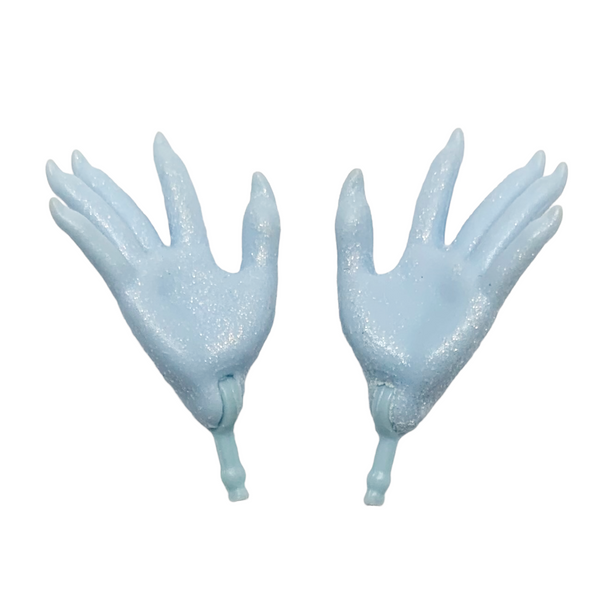 Monster High Abbey Bominable Doll Arm Parts Replacement Blue Glitter Pair Of Hands