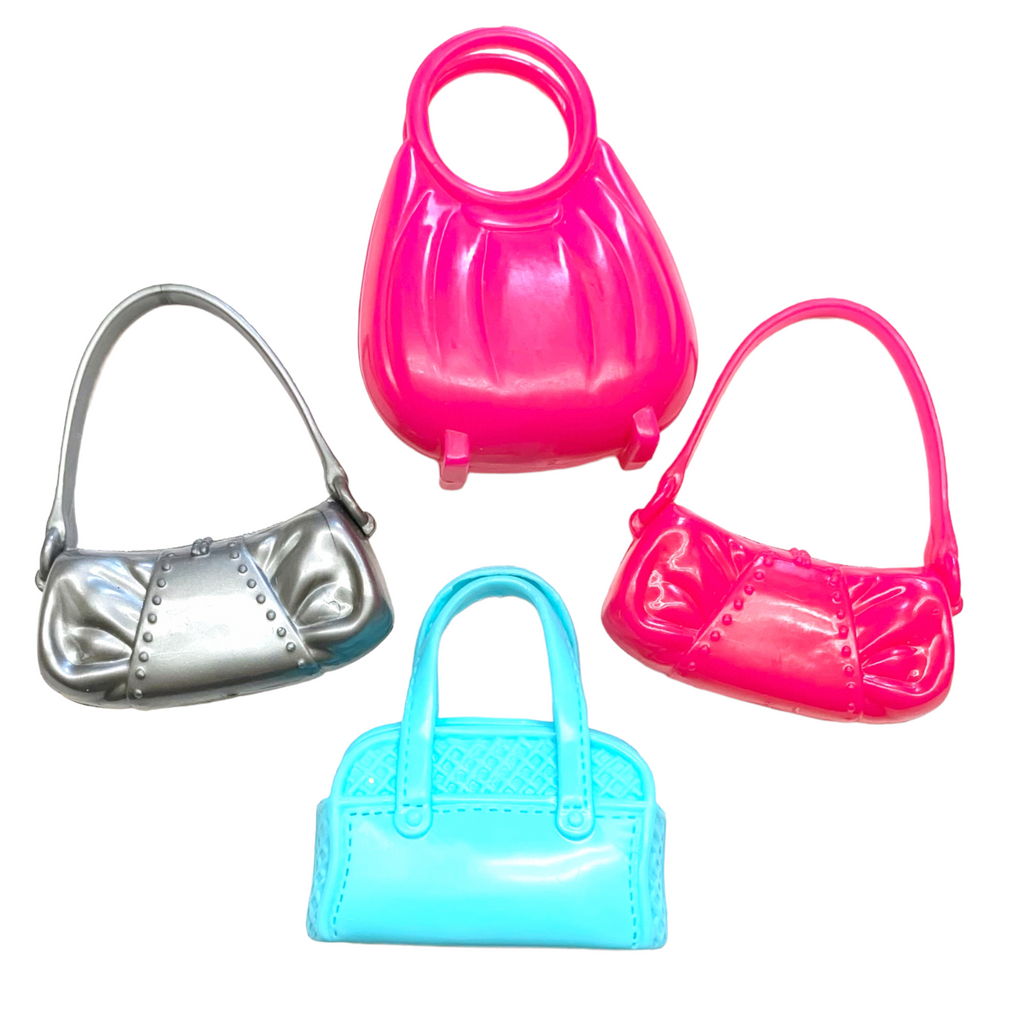 Mattel Barbie Doll Size Bundle Lot Of 4x Purses Pink Silver