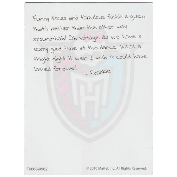 Monster High Dawn Of The Dance Frankie Stein Doll Replacement Group Photo Card