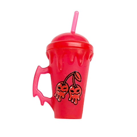 Monster High G3 Draculaura Doll Replacement Red Cherry Drink Cup With Top