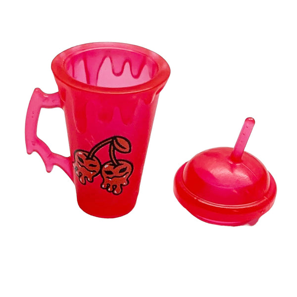 Monster High G3 Draculaura Doll Replacement Red Cherry Drink Cup With Top