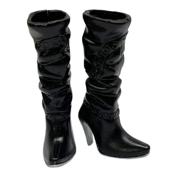 Mattel Barbie My Scene Rebel Style Kennedy Doll Replacement Shoes Black & Silver Boots