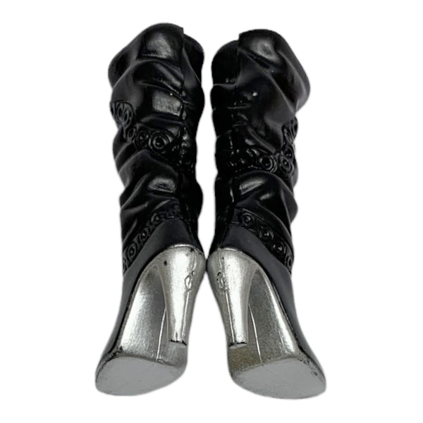Mattel Barbie My Scene Rebel Style Kennedy Doll Replacement Shoes Black & Silver Boots