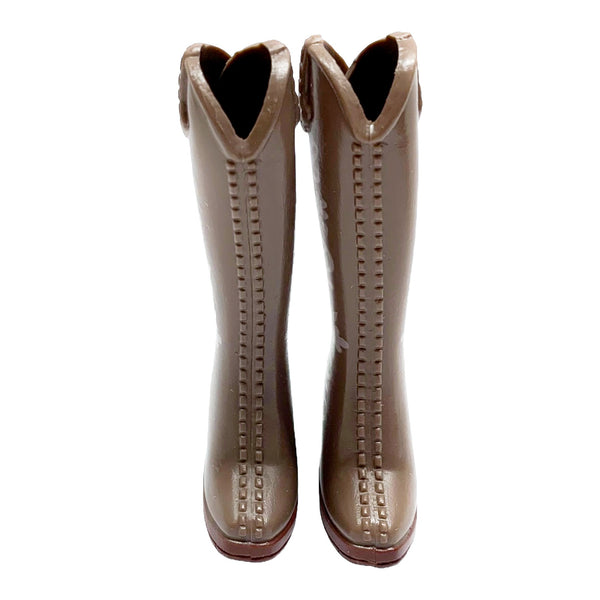 Mattel Barbie My Scene Doll Replacement Shoes Tall Floral Taupe Mauve Boots