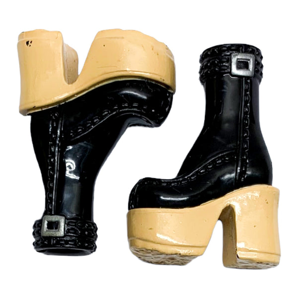 Mattel Barbie My Scene Doll My Look Replacement Shoes Black Platform Boots