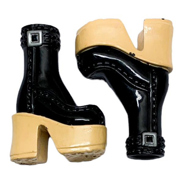 Mattel Barbie My Scene Doll My Look Replacement Shoes Black Platform Boots