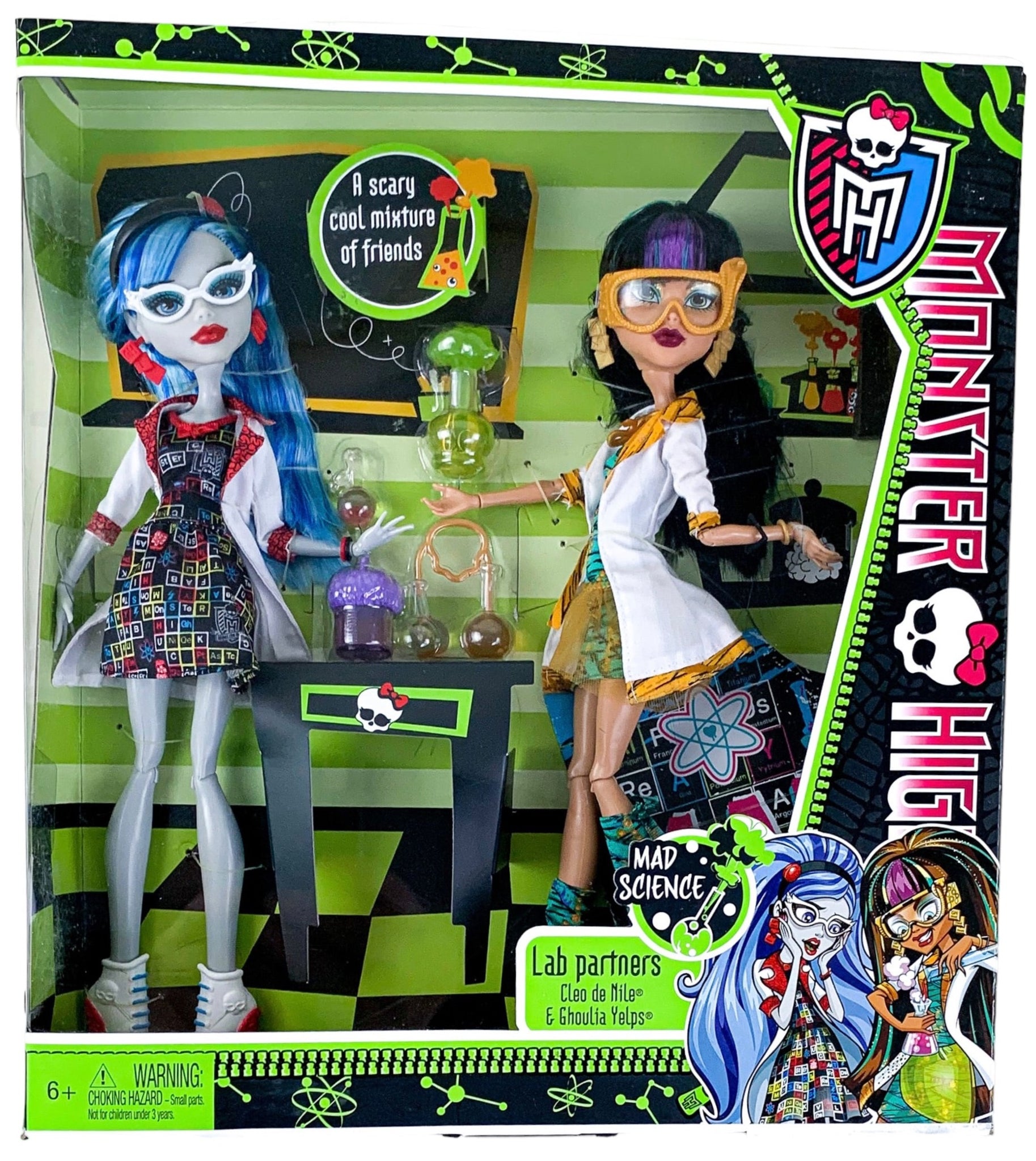 Monster High Mad Science Cleo De Nile & Ghoulia Yelps Dolls (BBC81)