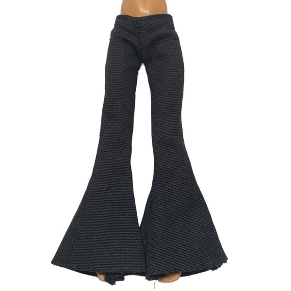 Black Bell Bottom Pants Fits Lil' Sister Monster High Size Dolls