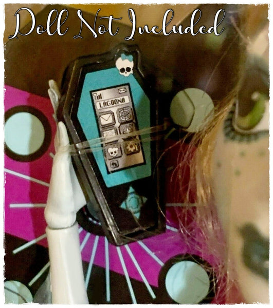 Monster High Lagoona Blue Dawn Of The Dance Doll Replacement Teal iCoffin Cell Phone