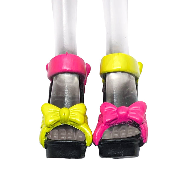 Monster High Gloom Beach Draculaura Doll Replacement Pink & Yellow Bow Shoes