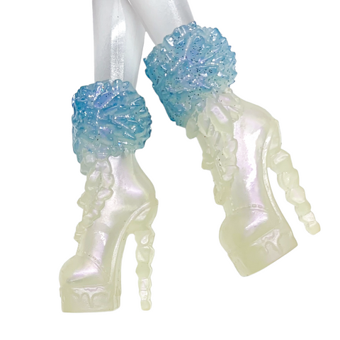 Monster High Ghouls Rule Abbey Bominable Doll Replacement Pearl White & Blue Shoes