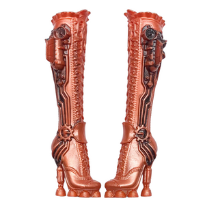 Monster High 1st Wave Original Robecca Steam Doll Replacement Bronze Boots Shoes