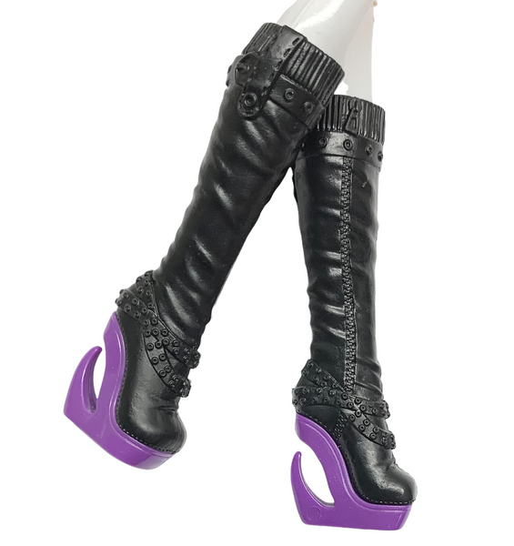 Monster High Scaremester Clawdeen Wolf Doll Replacement Tall Black Boots Shoes