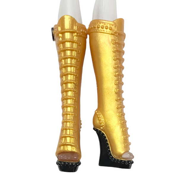 Monster High I Heart Fashion Clawdeen Wolf Doll Replacement Tall Gold Shoes