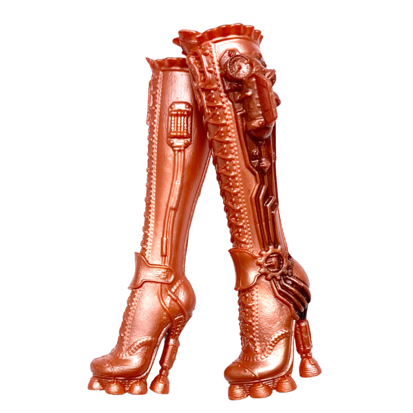 Monster High 1st Wave Original Robecca Steam Doll Replacement Bronze Boots Shoes