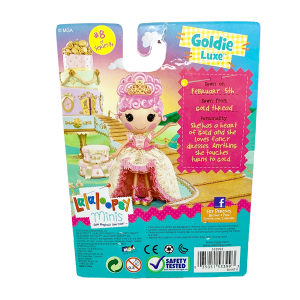 Mini Lalaloopsy Goldie Luxe Doll W/ Pet Peacock #8 Of Series 14